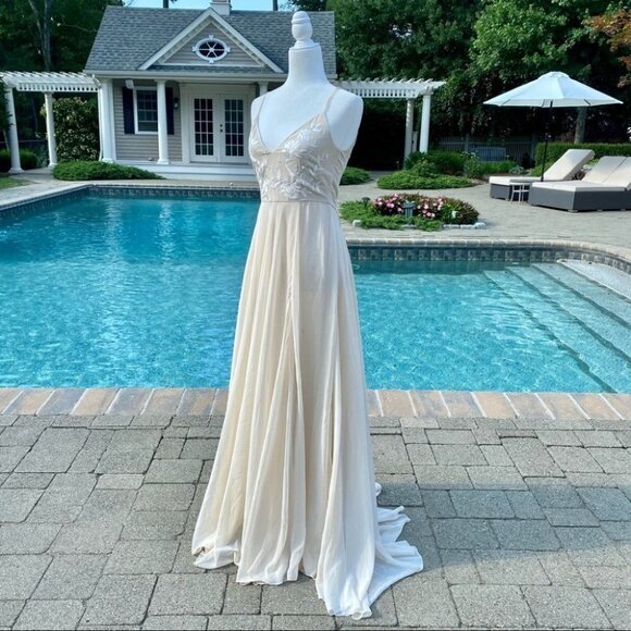 NWT BHLDN Sadia Dress Maxi Oyster - Picture 4 of 14